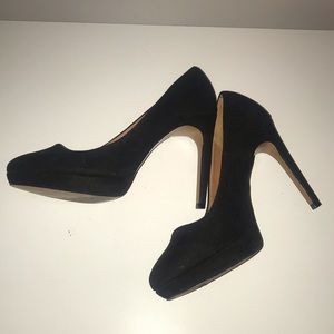 H&M black suede size 6 heels